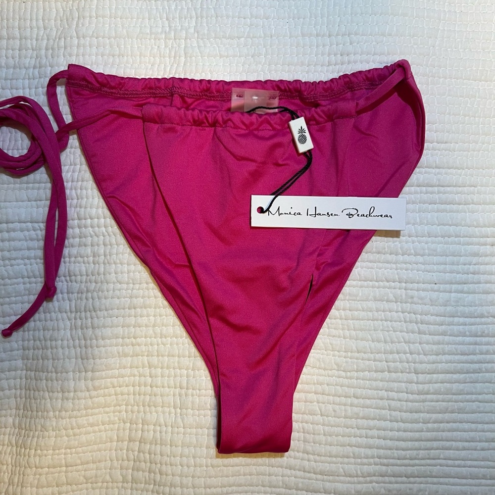 MONICA HANSEN Beachwear Bond Girl Side Tie String Bikini Bottom (Rose Violet)